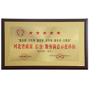 河北省質(zhì)量、信譽(yù)、服務(wù)滿意示范單位