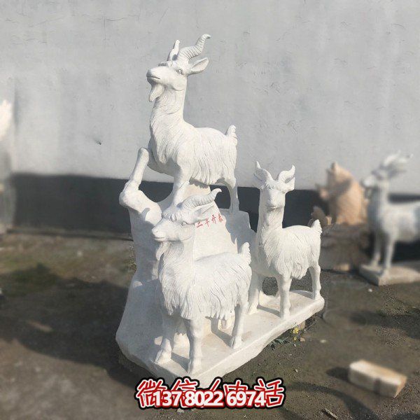 十二生肖石雕擺件，美化園林景觀