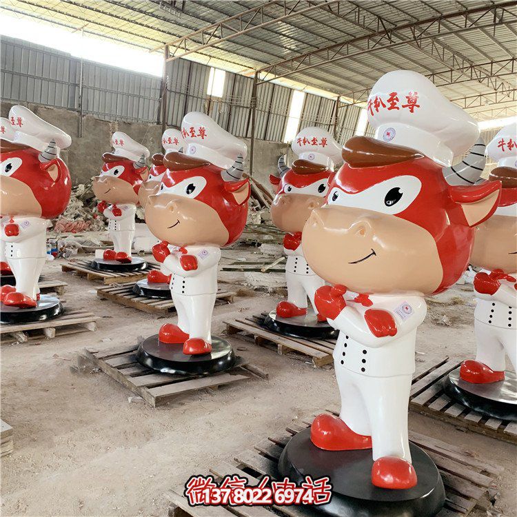 玻璃鋼制卡通公仔門口擺件，吸引人流招攬商場店鋪