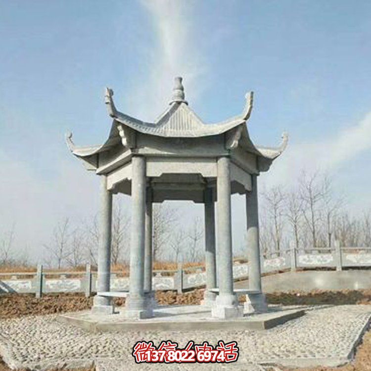 中式園林石亭恢復古樸，演繹雄偉