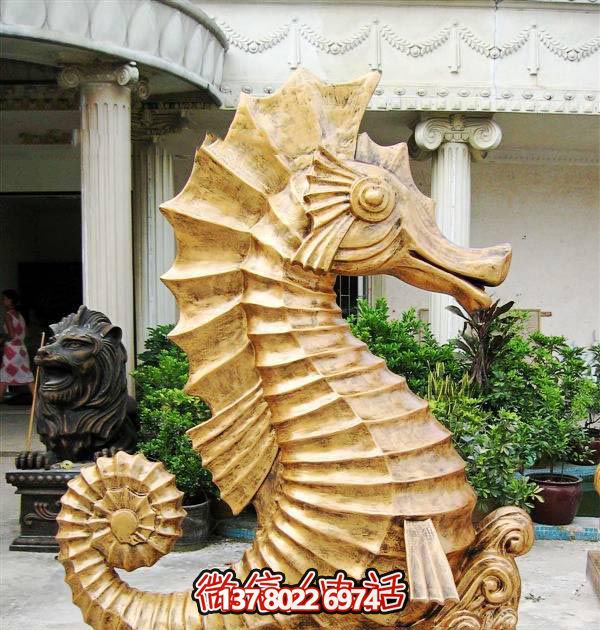 海馬玻璃鋼雕塑，創(chuàng)意林里擺放裝飾