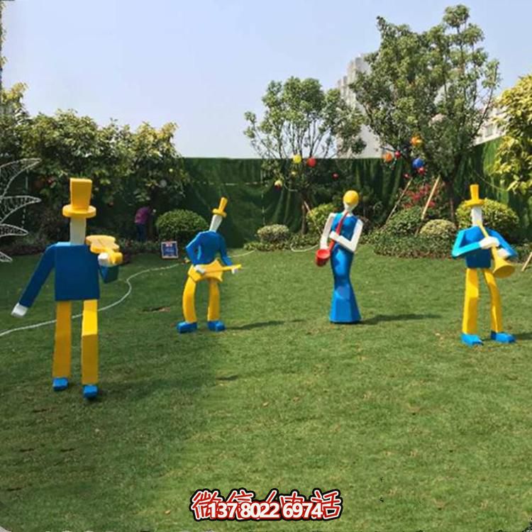 多功能玻璃鋼雕塑，以幾何抽象形態(tài)演奏樂器與人物