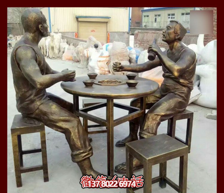 傳承文化，融入雕塑，銅雕人物給你一個古典的庭院別墅