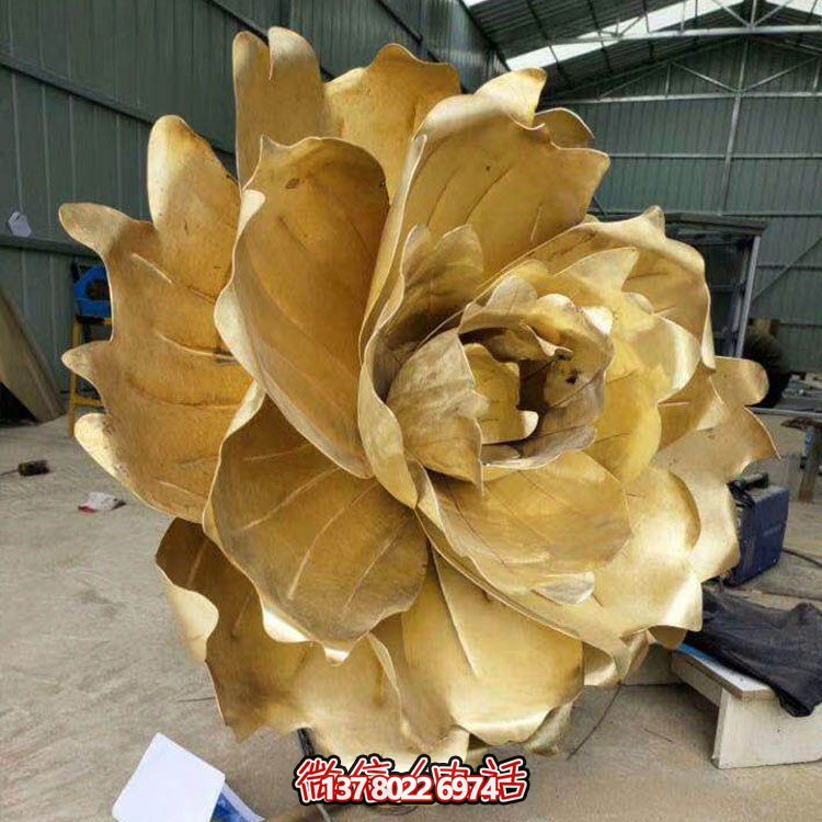 不銹鋼蓮花擺件，彩繪噴漆外觀