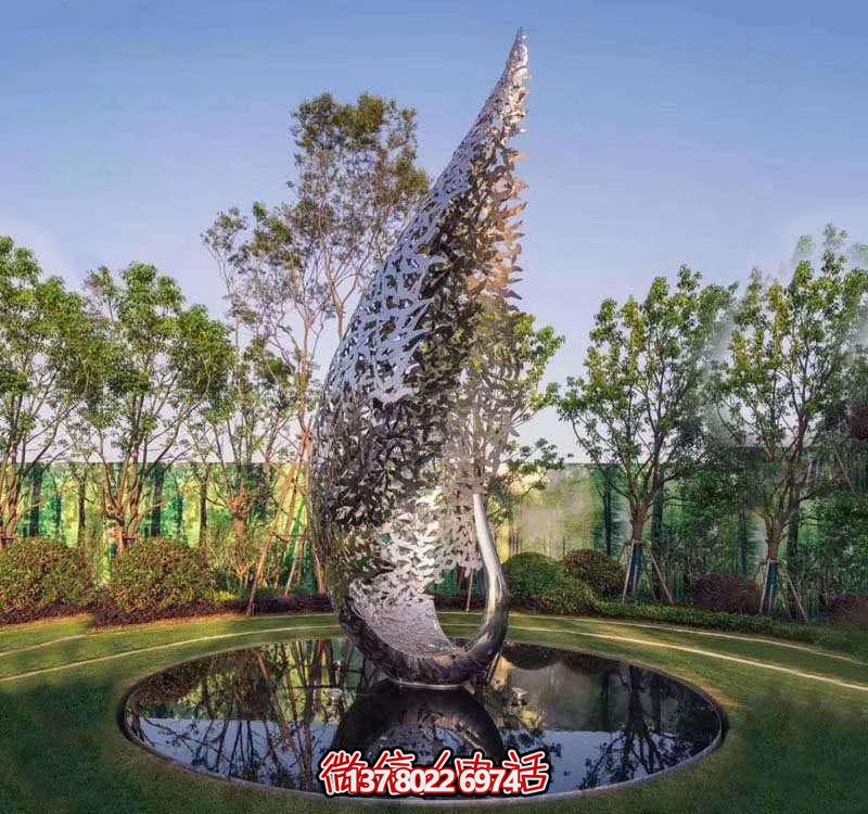 鳳凰不銹鋼雕塑，美化園林景觀