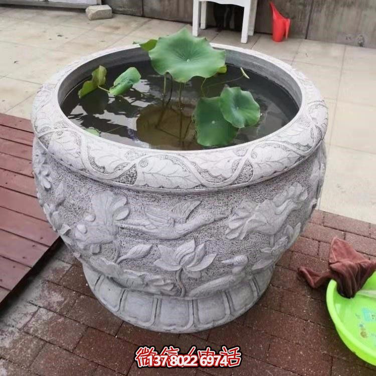 精美絕倫，濃濃古典風(fēng)情歐式別墅大理石浮雕魚缸擺件