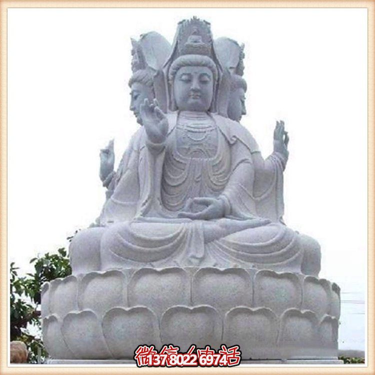 大理石觀音石雕，滴水祈福