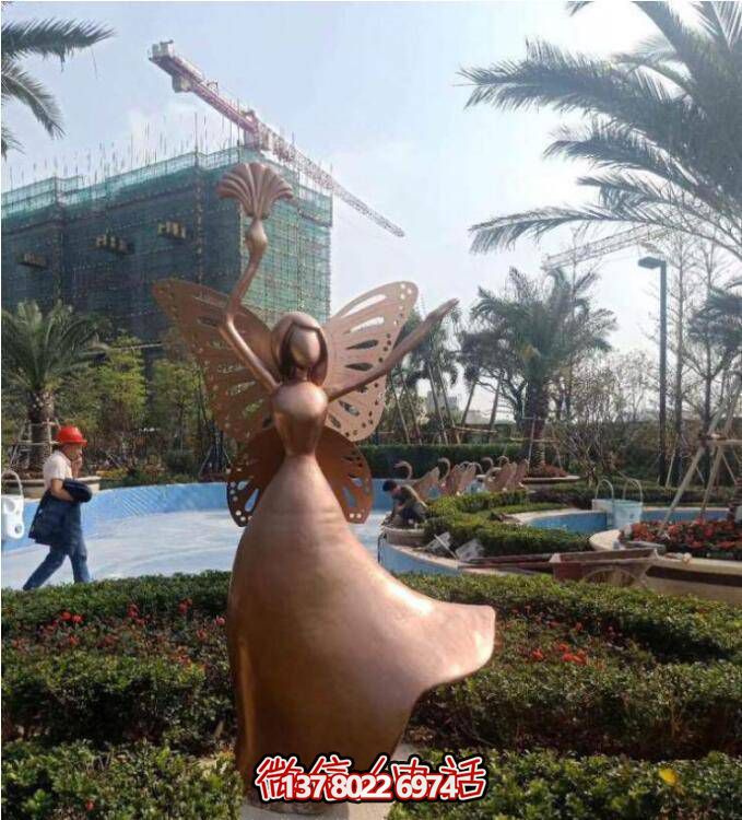 玻璃鋼景區(qū)雕塑，夢(mèng)幻般的仙子、公主、天使、精靈、蝴蝶、小人像