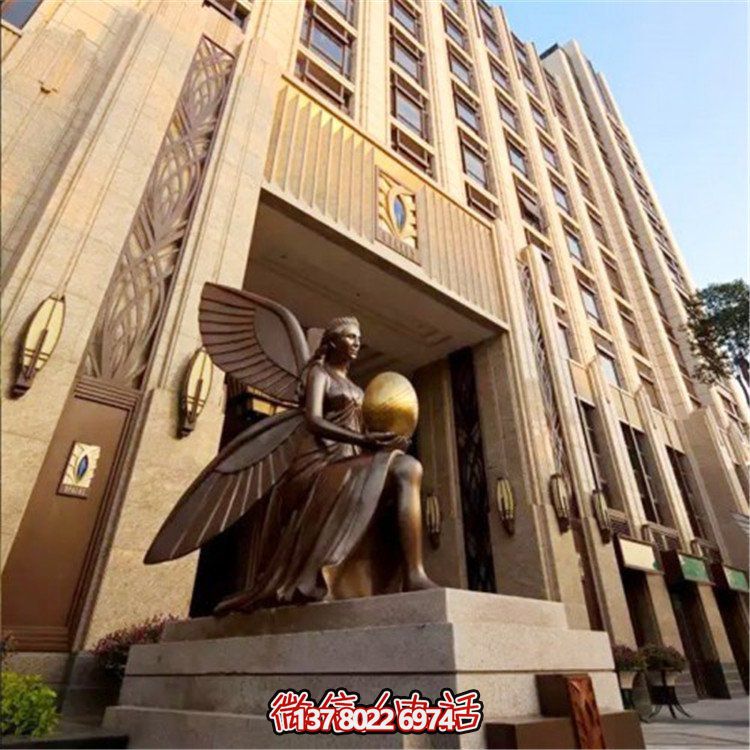 玻璃鋼仿銅西方女人物雕塑，為小區(qū)、寫字樓門前添彩