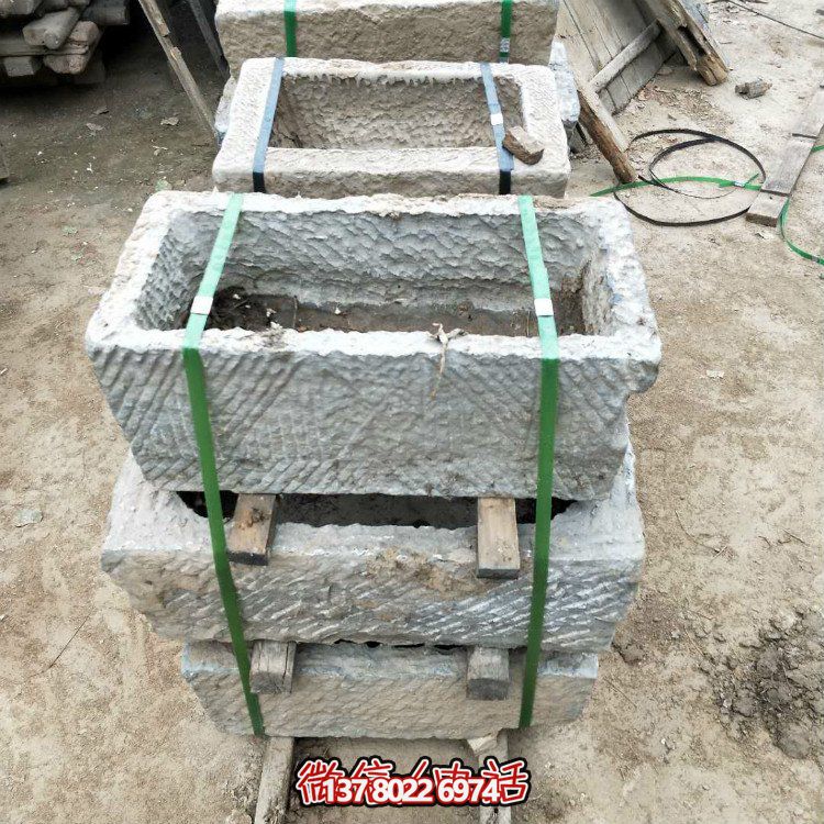 傳統(tǒng)工藝雕刻大理石擺件，點(diǎn)綴老石槽庭院造景