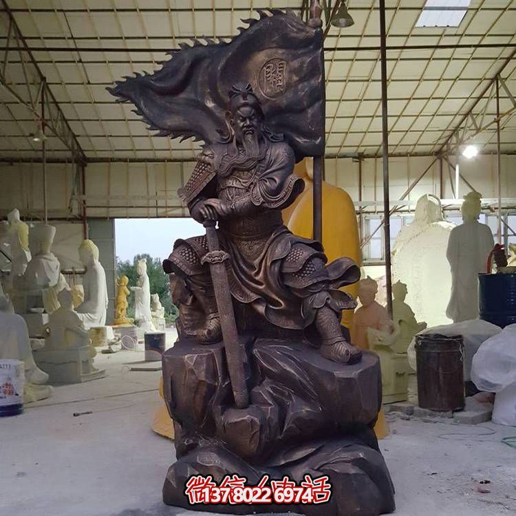 大型仿銅武財神關(guān)羽玻璃鋼雕塑