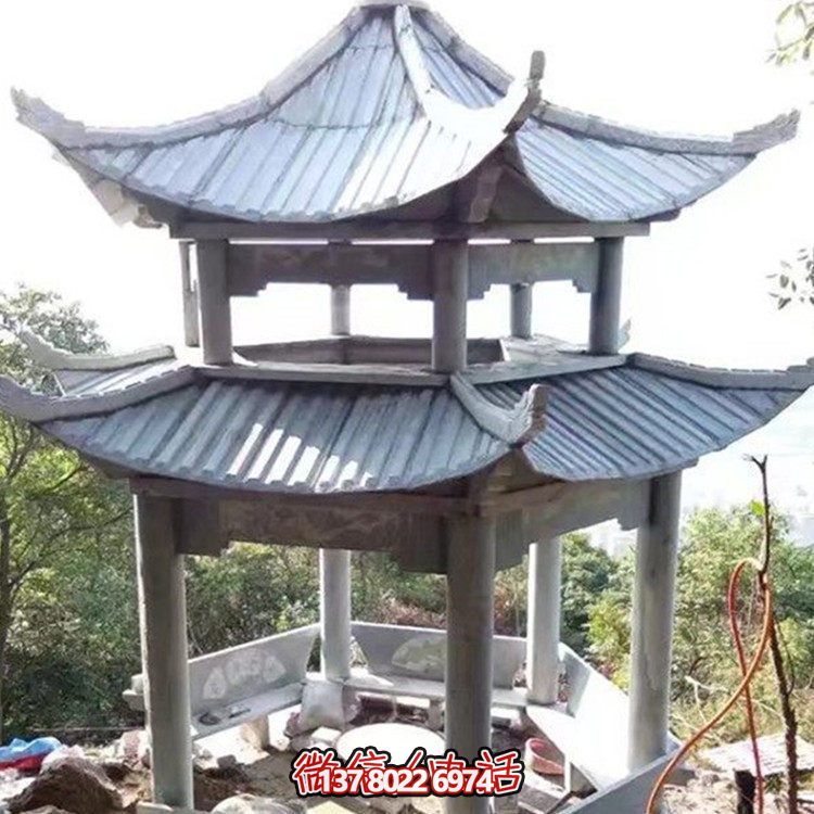 經(jīng)典雙層大理石雕塑涼亭，給你不一樣的室外體驗