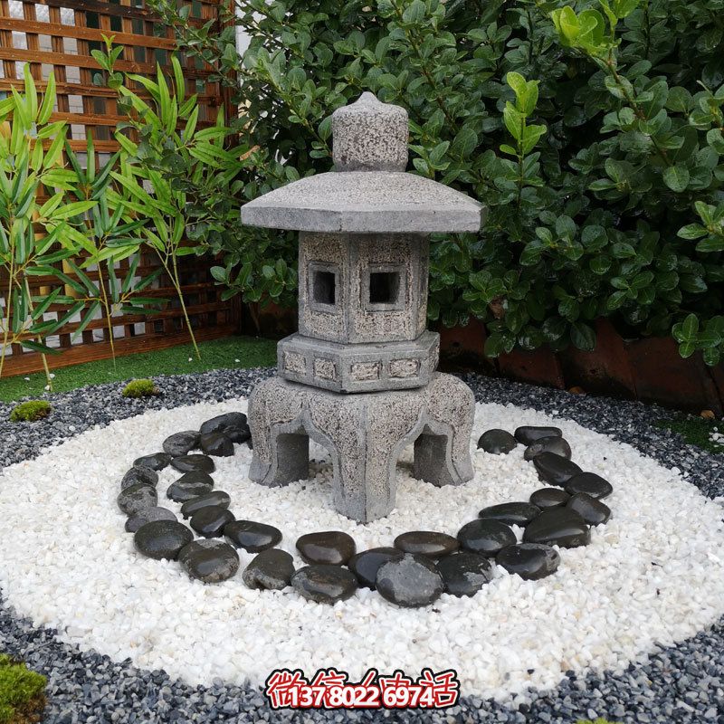 日式戶外石雕石燈，傳承精致大理石園林雕塑