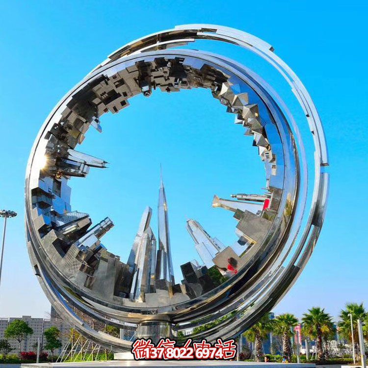 不銹鋼抽象齒輪雕塑，點(diǎn)綴園林景觀