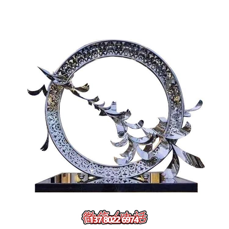 不銹鋼創(chuàng)意鴿子圓環(huán)擺件，裝點(diǎn)戶外園林景觀