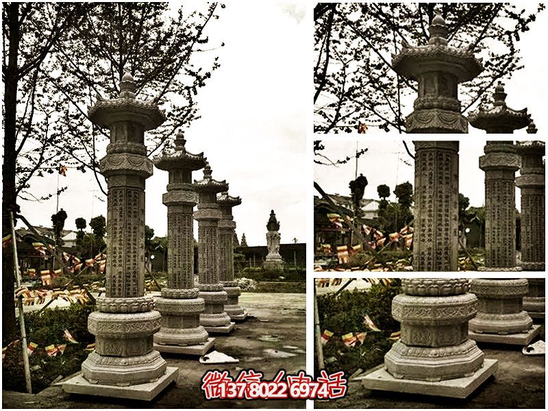 大理石經(jīng)幢，傳承歷史文化，融園林、寺院、刻字于一體