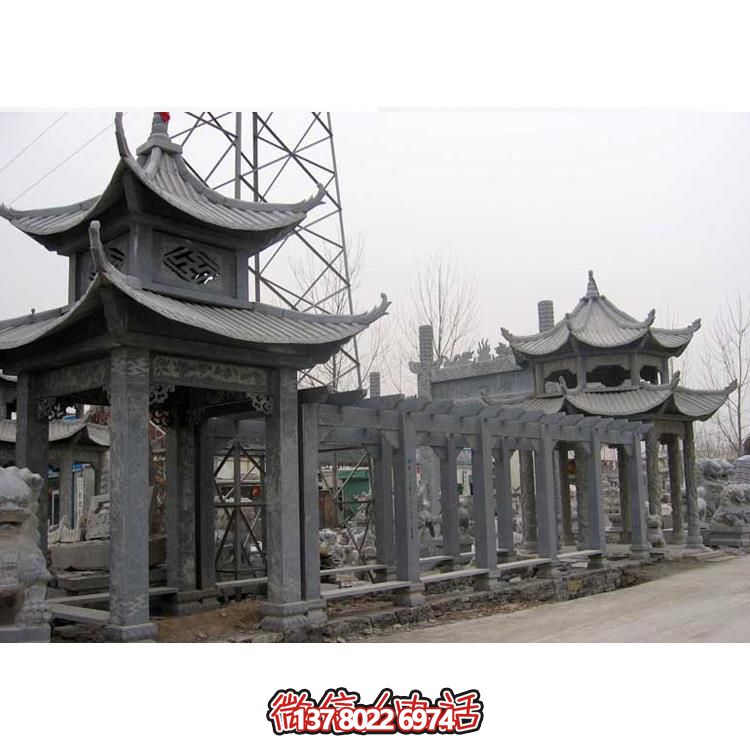 精美石雕，時(shí)尚的大理石長廊營造絕美的戶外公園雕塑