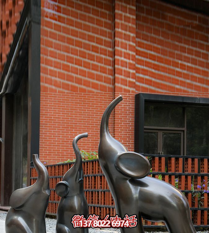 高端玻璃鋼擺件仿銅抽象大象，給你帶來(lái)美好生活