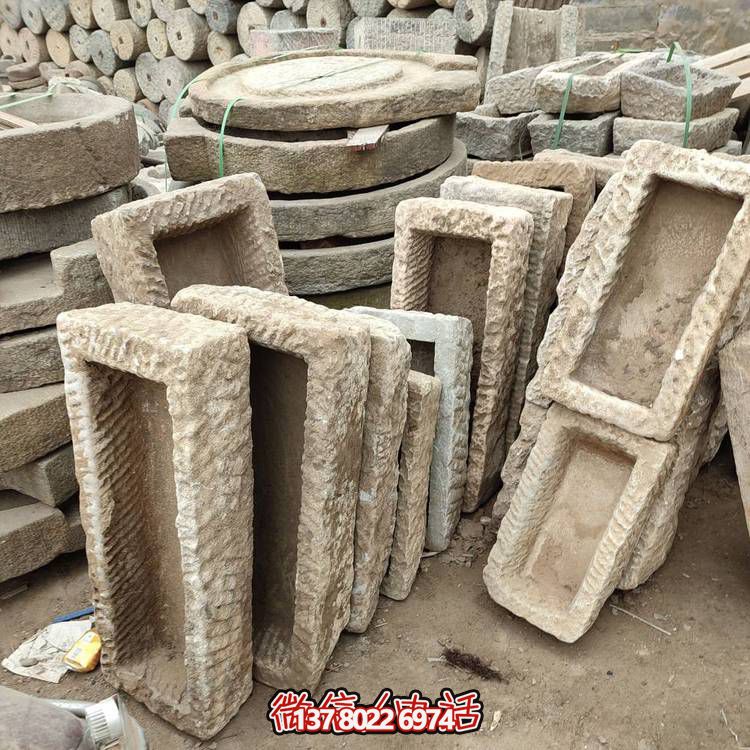 經(jīng)典石雕老石槽，點(diǎn)綴青石園林景觀