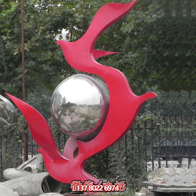 不銹鋼抽象鴿子雕塑，為您的園林景觀增添高雅氣息