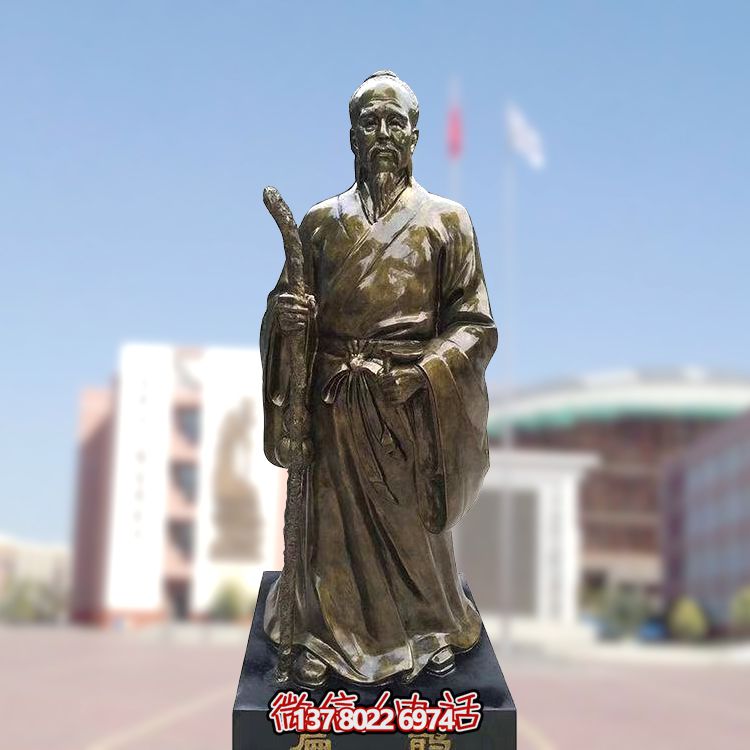 仿銅扁鵲雕塑，玻璃鋼制戶外裝飾