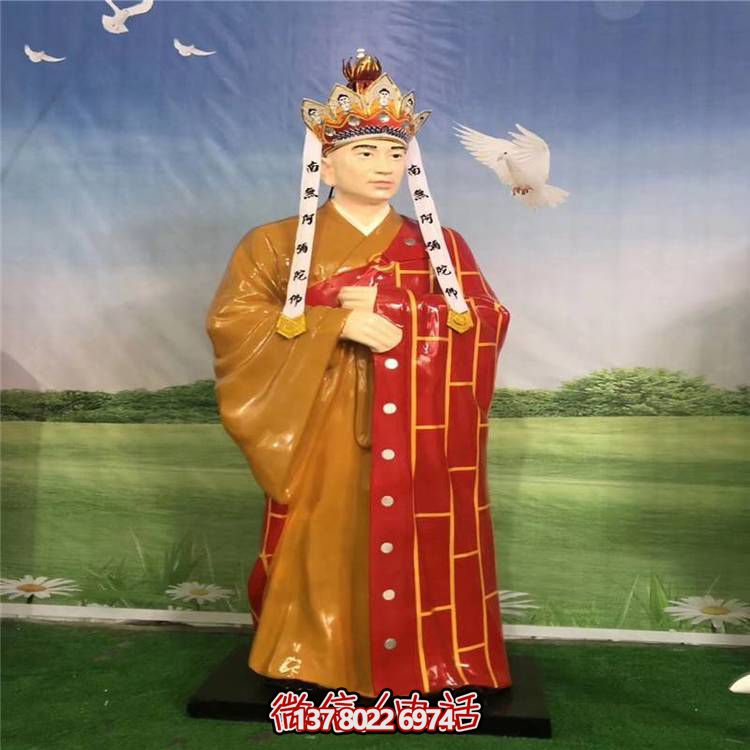 玻璃鋼雕塑唐僧人物，給公園戶外景觀增色