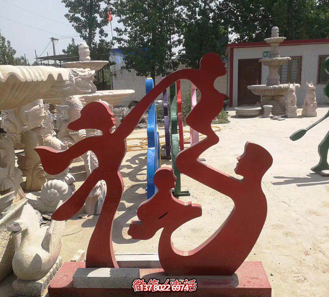 不銹鋼創(chuàng)意福字雕塑，點亮公園里的每一個角落