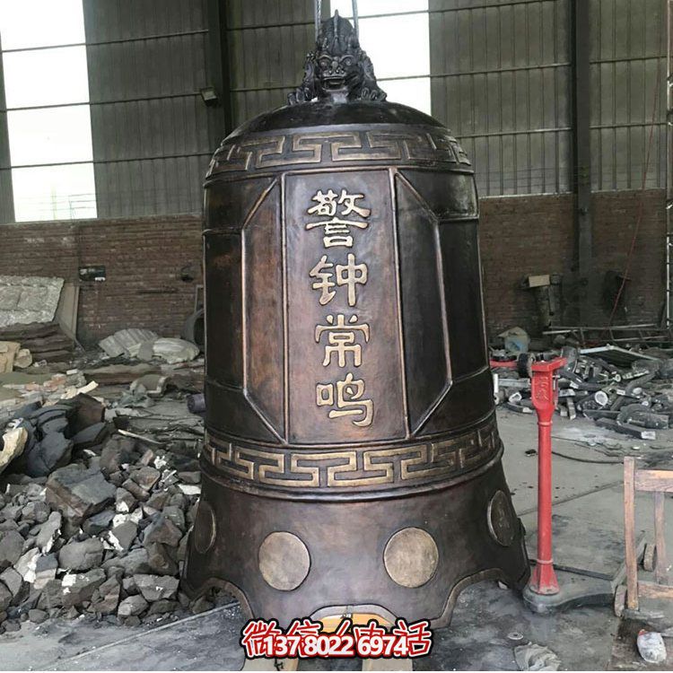 大型仿銅鐘玻璃鋼雕塑，給景區(qū)、寺廟、園林帶來(lái)更多美好
