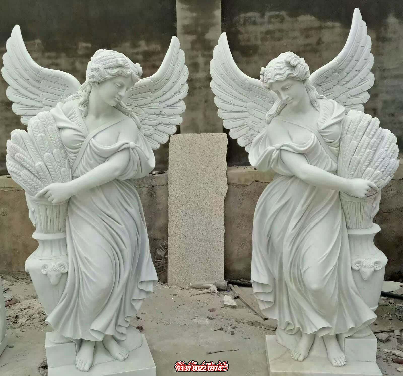 精雕細(xì)琢的白玉雕塑，點(diǎn)綴西方庭院別墅