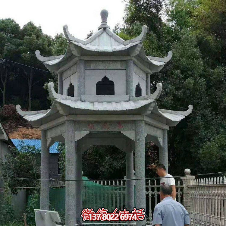 大型石雕涼亭，精美的室外裝飾