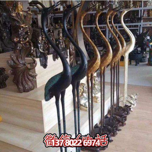 精美銅雕擺件，裝飾園林景區(qū)的丹頂鶴雕塑
