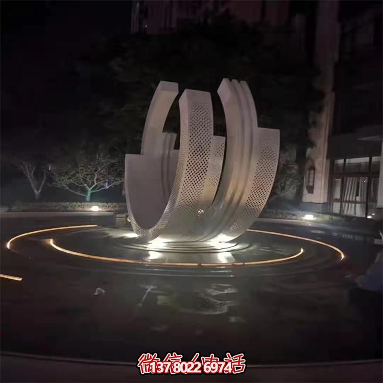 不銹鋼噴泉雕塑裝飾擺件，點綴售樓小區(qū)的美麗