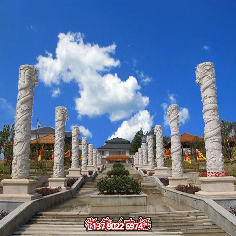 漢白玉龍柱石雕，傳承中華園林文化精髓