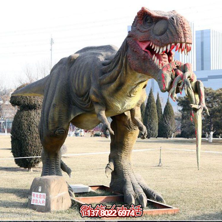 玻璃鋼仿真恐龍雕像，為動物園、園林等戶外場所擺放
