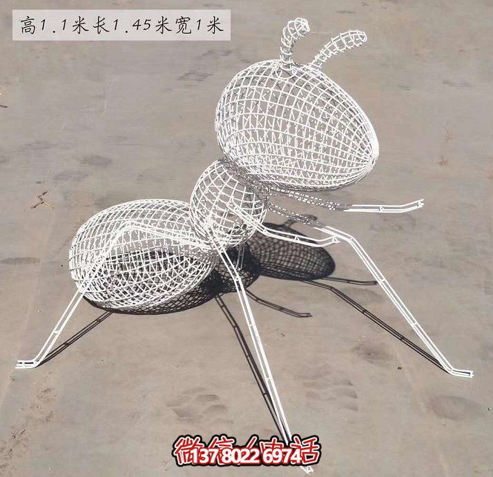 不銹鋼網(wǎng)格照明螞蟻雕塑，點(diǎn)亮大型園林景觀
