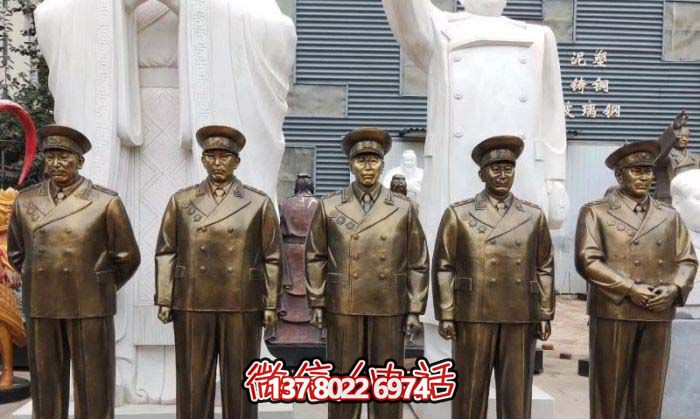 不銹鋼仿銅雕塑十大元帥雕像，精彩綻放在廣場(chǎng)