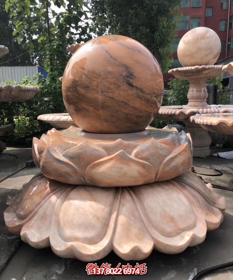 萬象景觀石雕——融合晚霞紅、蓮花風(fēng)水球、雕塑別墅，讓您的景觀更加美麗