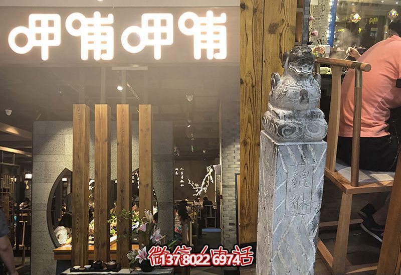 馬柱雕塑，為飯店室內(nèi)裝飾添彩