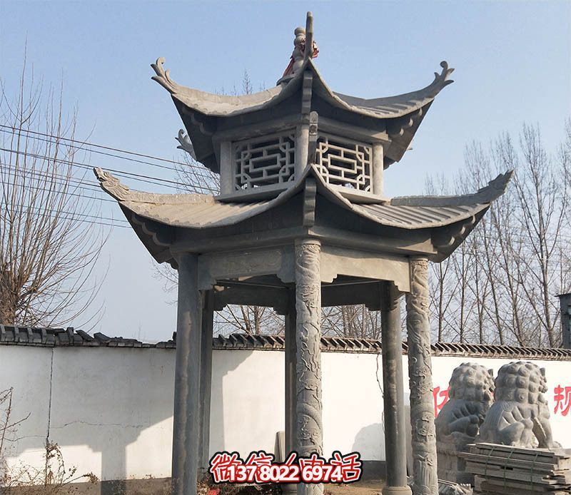 古樸雅致的仿古涼亭，讓你走進歷史悠久的古寺廟