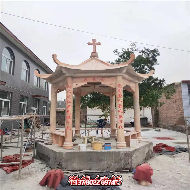 天然大理石涼亭，營(yíng)造休閑庭院