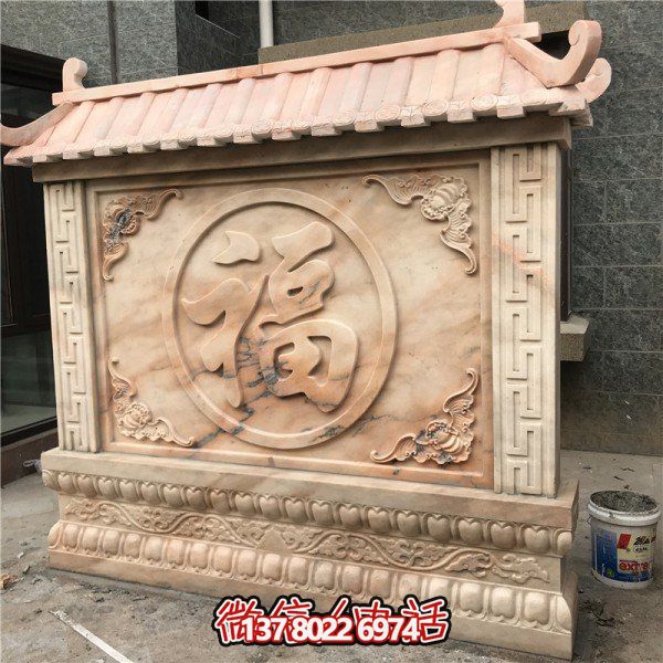 福運(yùn)紅石雕晚霞影壁——為你的別墅小區(qū)門(mén)口帶來(lái)祥和之美