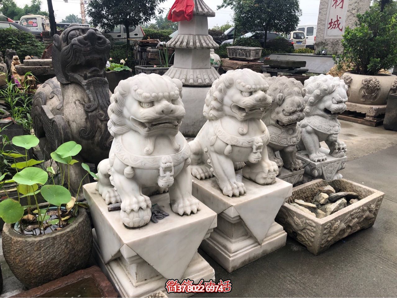 精美獅子雕塑，企業(yè)招財納福