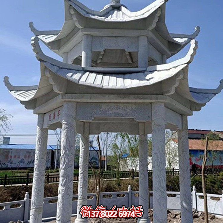 精美大理石石雕涼亭，打造完美的戶外園林景觀