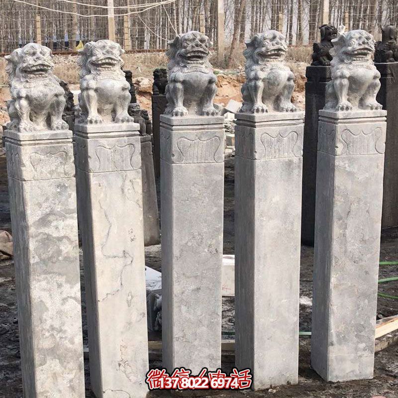 精美大理石獅子拴馬柱，點(diǎn)綴庭院園林