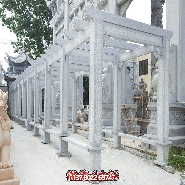 精美大理石石雕裝飾長廊，美化小區(qū)戶外環(huán)境