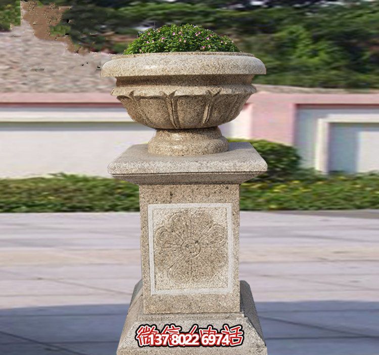 精美石雕花缽，添彰歐式庭院裝飾