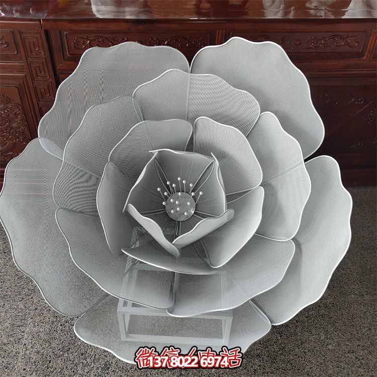 不銹鋼鏤空戶外蓮花雕塑，更美的園林景觀