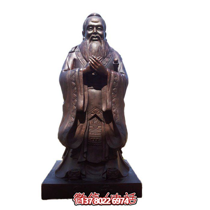仿古雕塑玻璃鋼園林，點綴校園名人——孔子