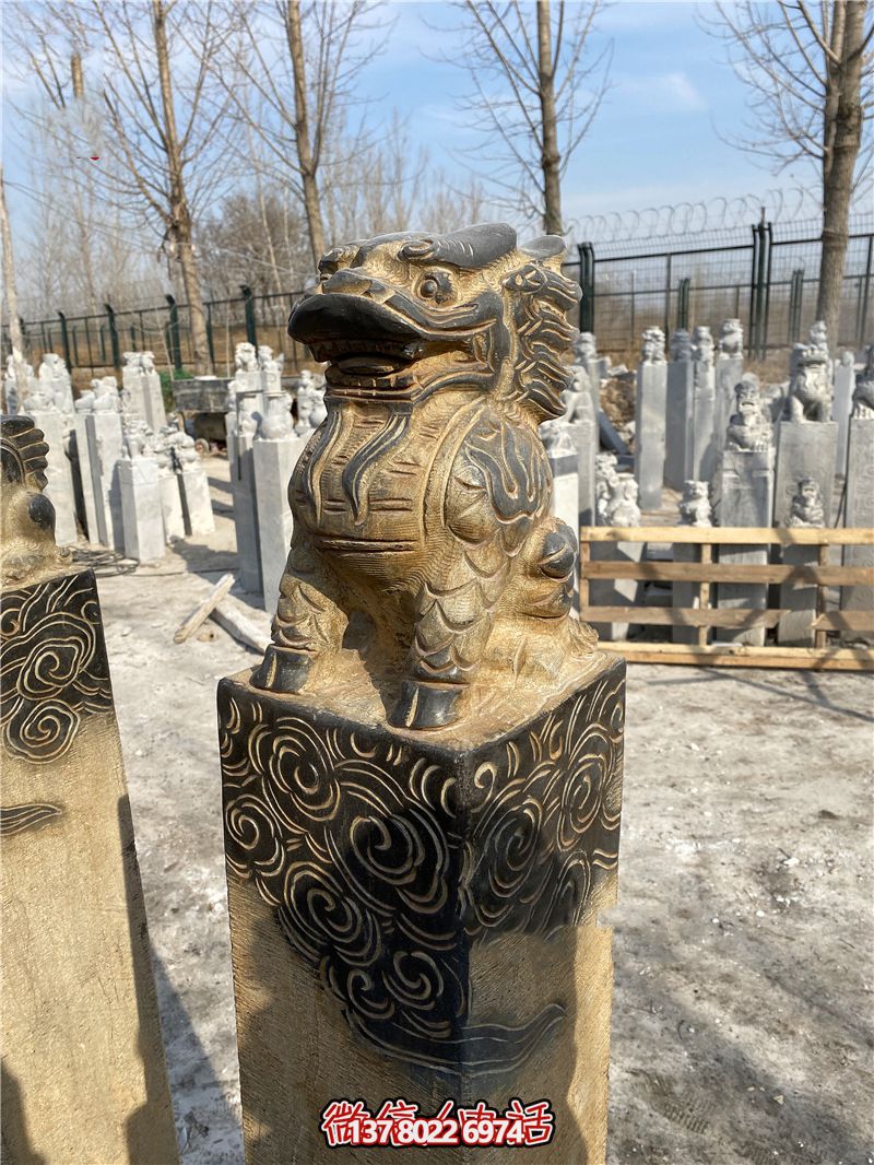 傳統(tǒng)風(fēng)格古典庭院——祥云環(huán)繞、大理石拴馬柱