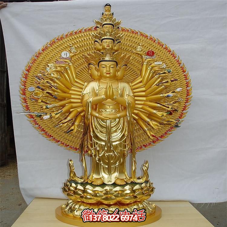 純金打造千手觀音雕塑，傳承宗教文化